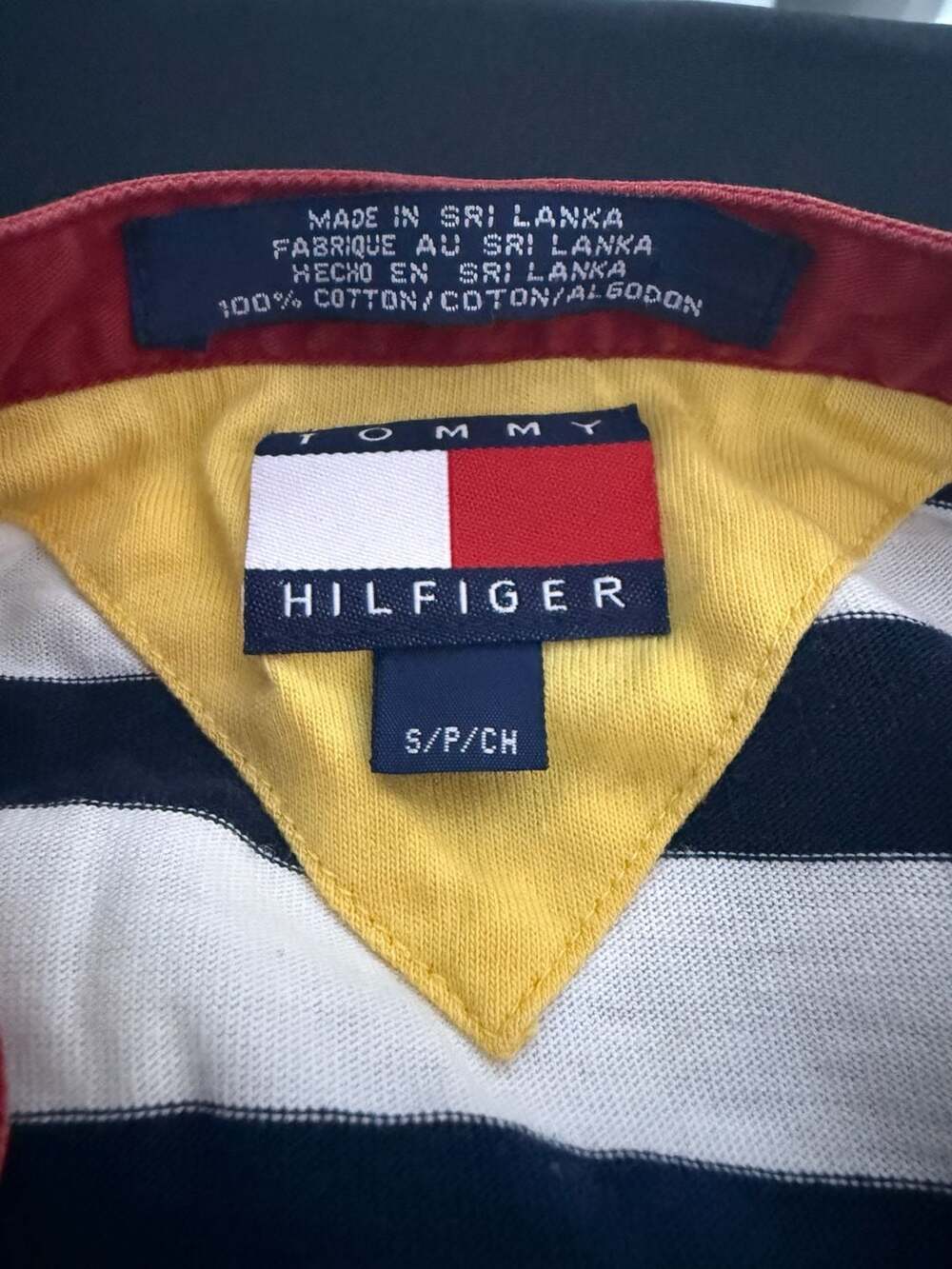 Vintage 90s Tommy Hilfiger International Games Striped Polo Shirt